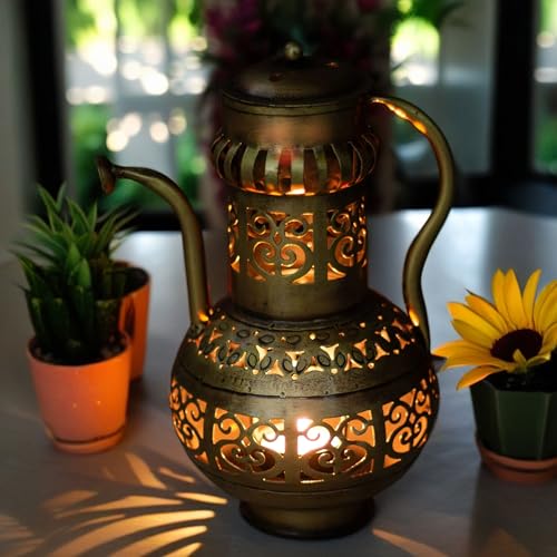 Surahi Brass-Finish Sambrani Burner - Tealight Holder