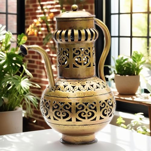 Surahi Brass-Finish Sambrani Burner - Tealight Holder