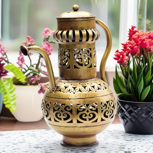 Surahi Brass-Finish Sambrani Burner - Tealight Holder
