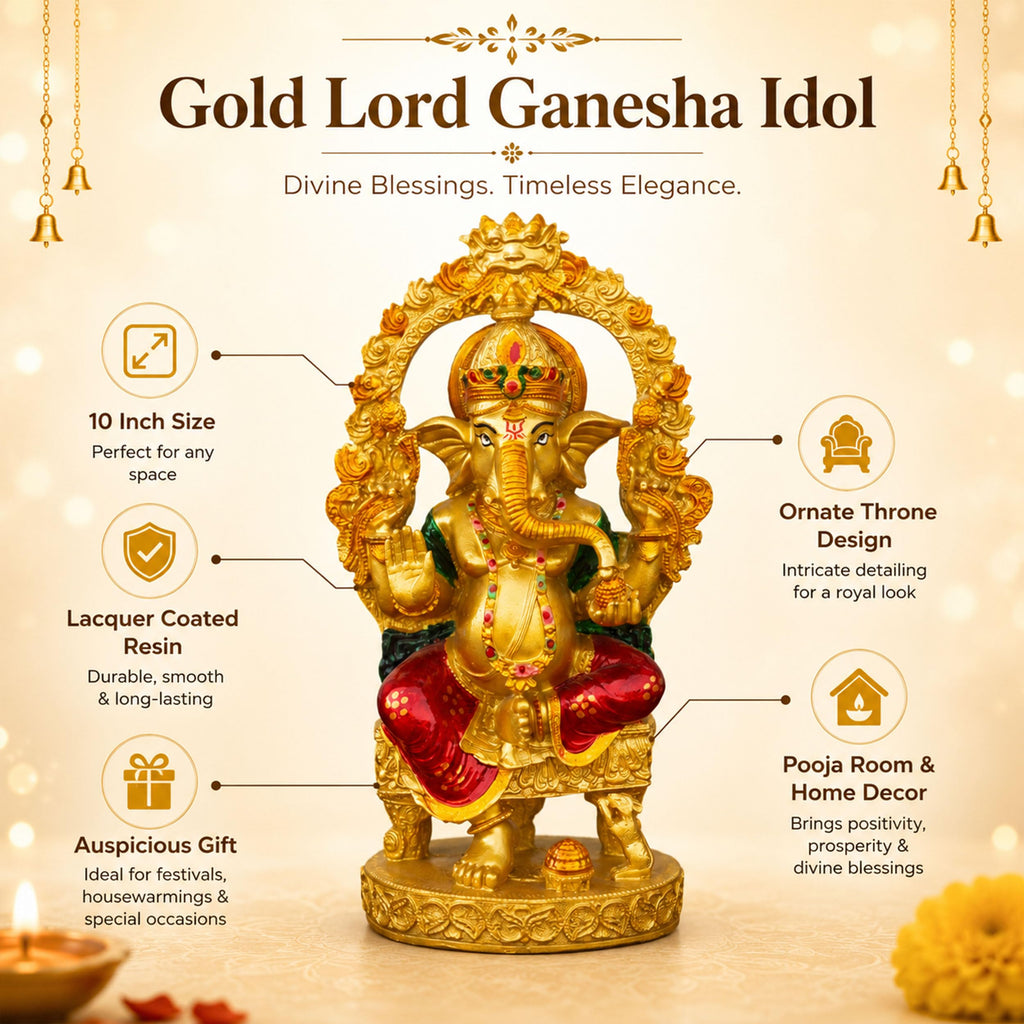 Gajanand Gold Ganpati Idol