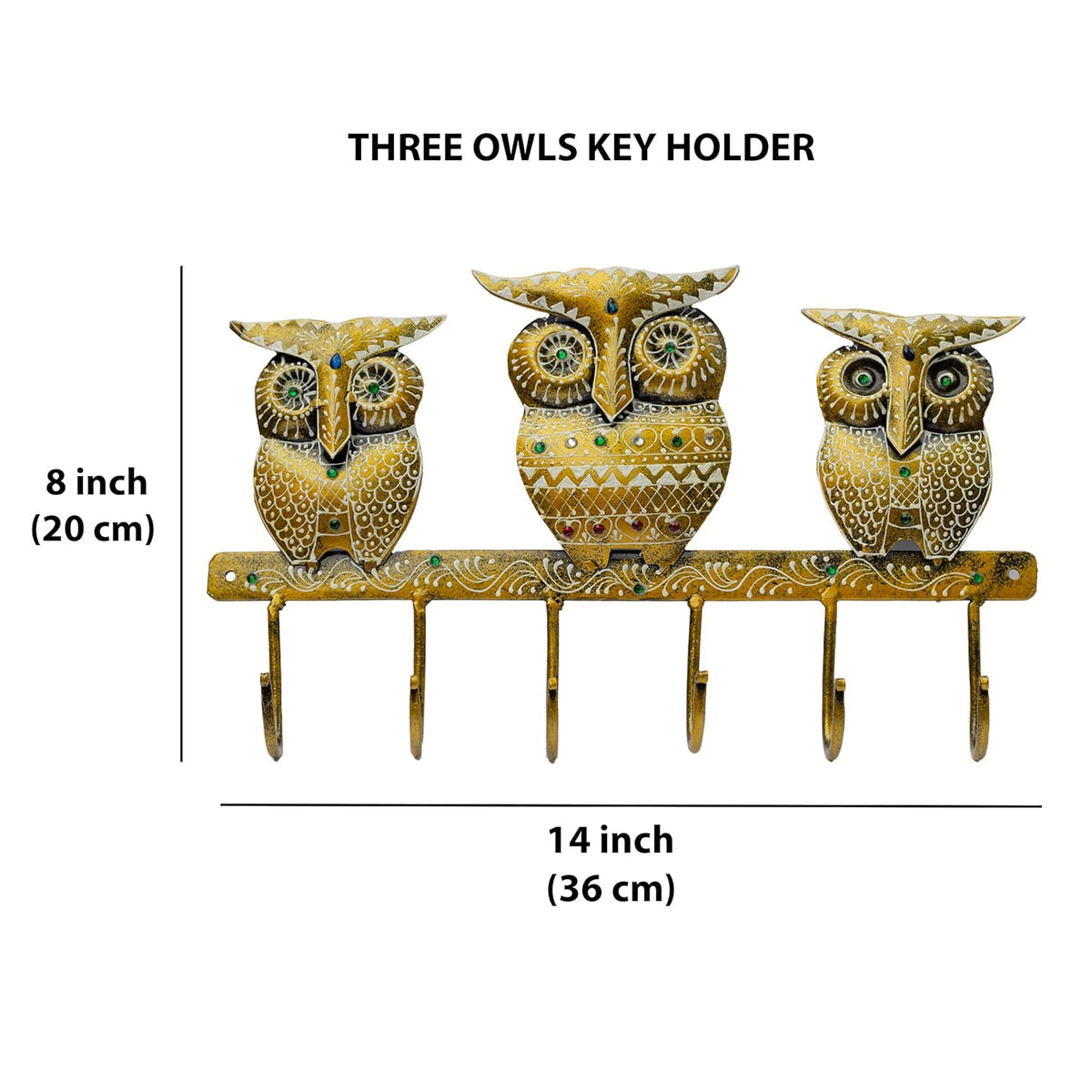 Owl Trio Wall-Mounted Key Holder