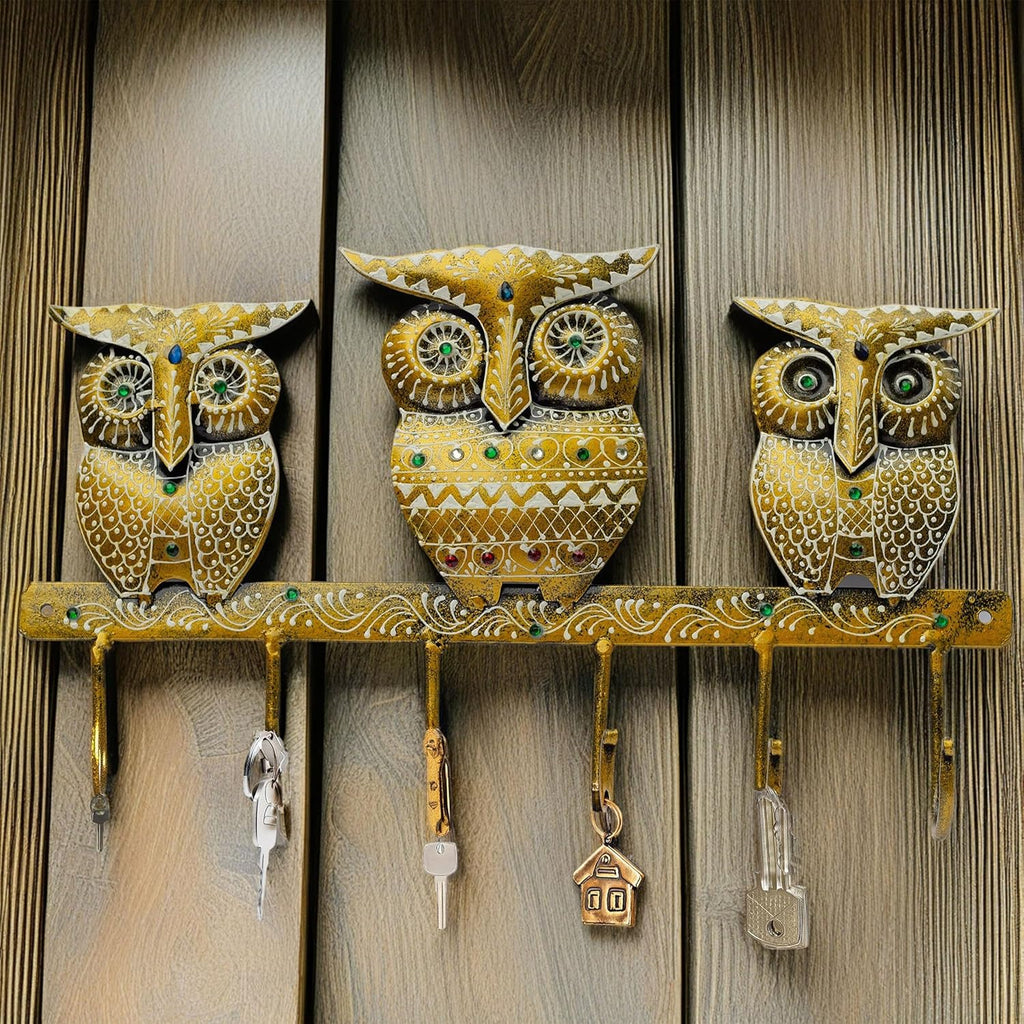 Owl Trio Wall-Mounted Key Holder