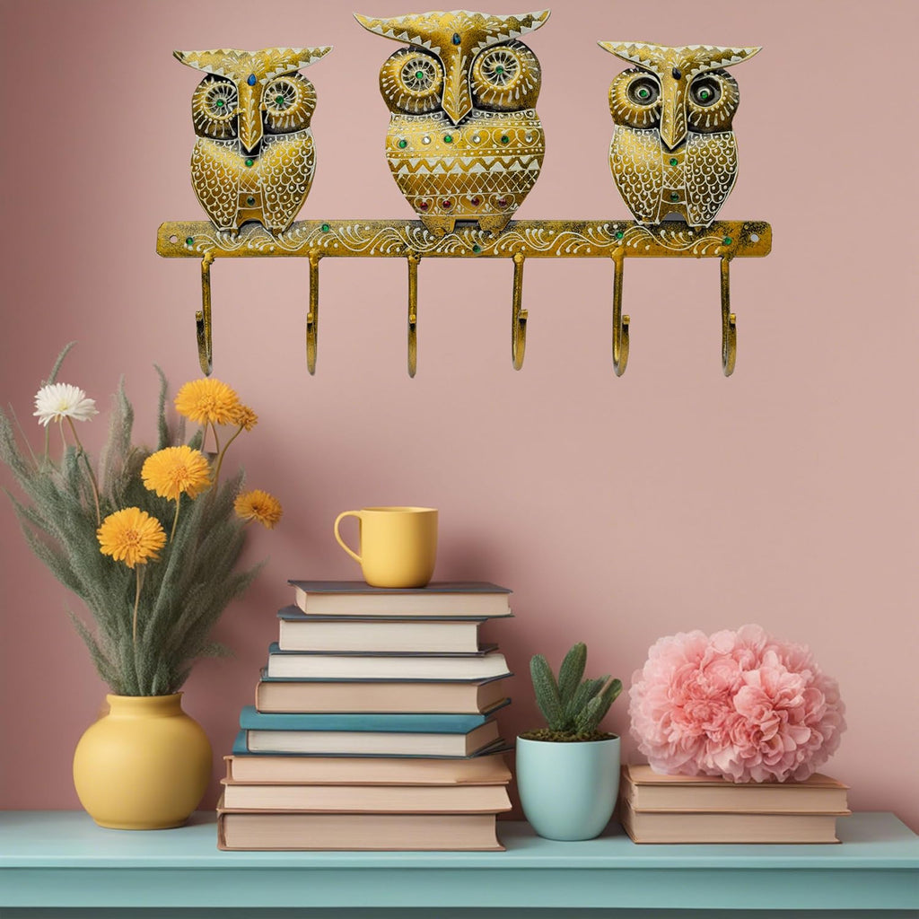Owl Trio Wall-Mounted Key Holder