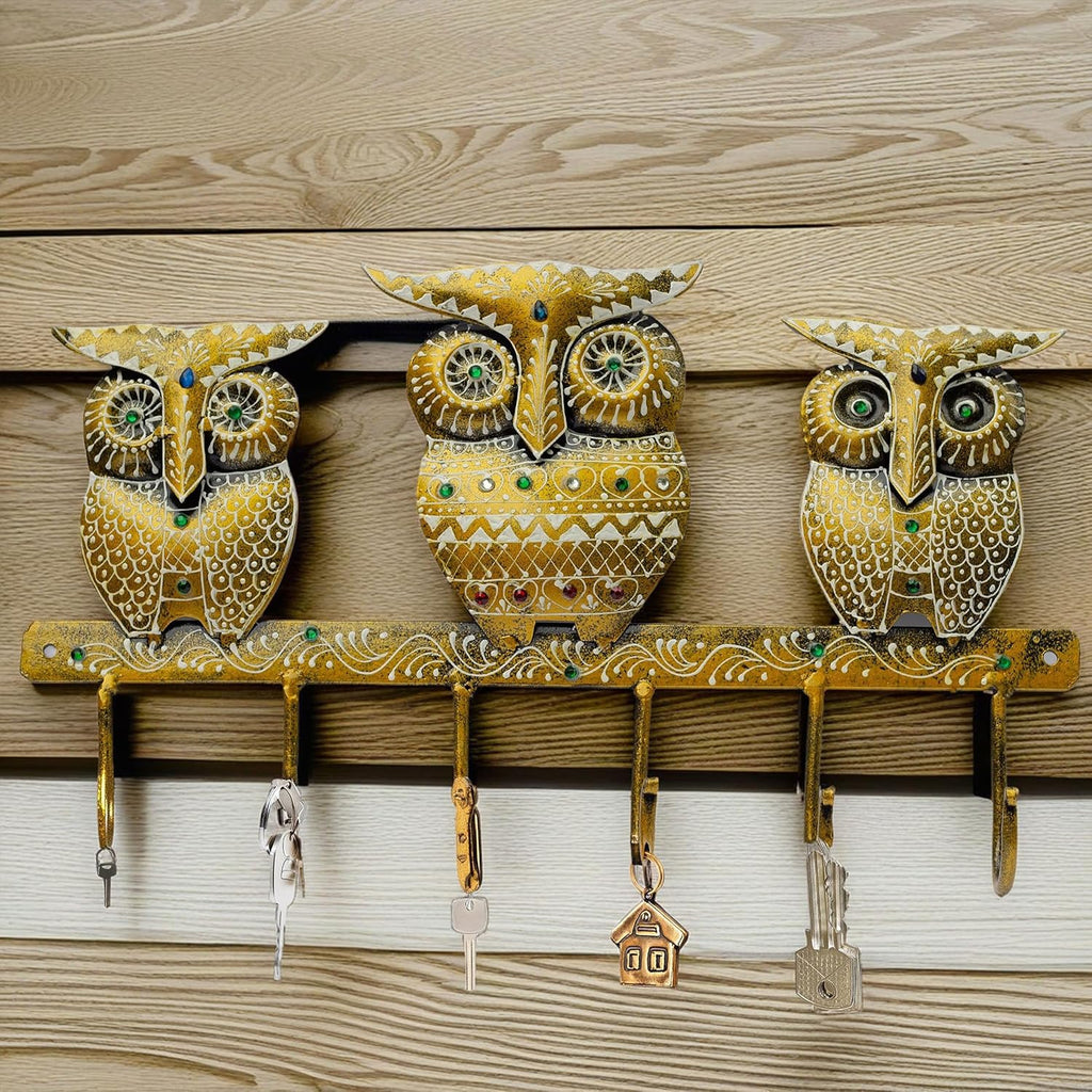 Owl Trio Wall-Mounted Key Holder