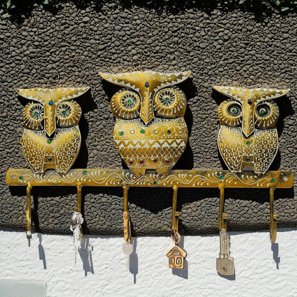 Owl Trio Wall-Mounted Key Holder