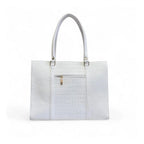 [ Duetras x Dazzle ] Vanity Croco Tote — Ivory White