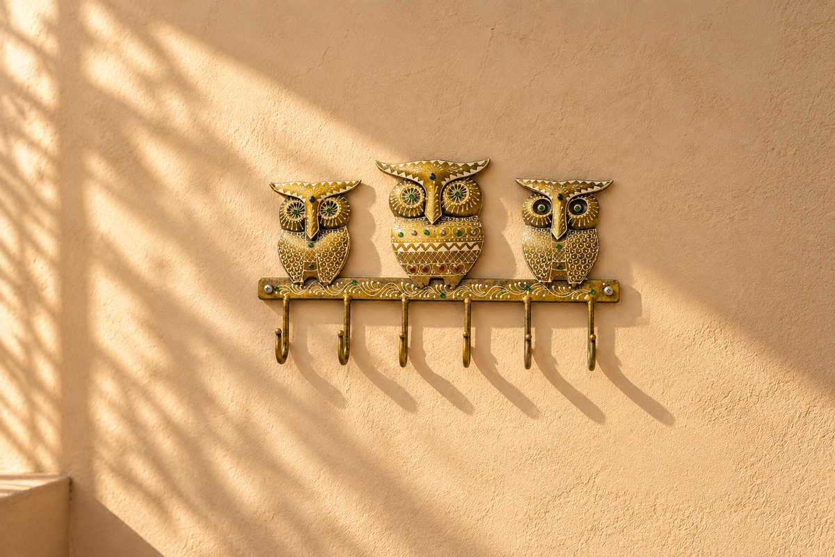 Owl Trio Wall-Mounted Key Holder