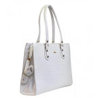 [ Duetras x Dazzle ] Vanity Croco Tote — Ivory White