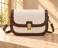 Vanity Contrast-Trim Sling Bag - Beige
