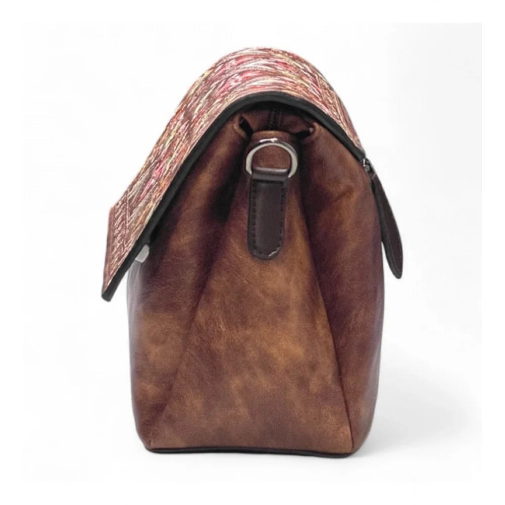 Vanity Floral Sling Bag — Mocha Brown