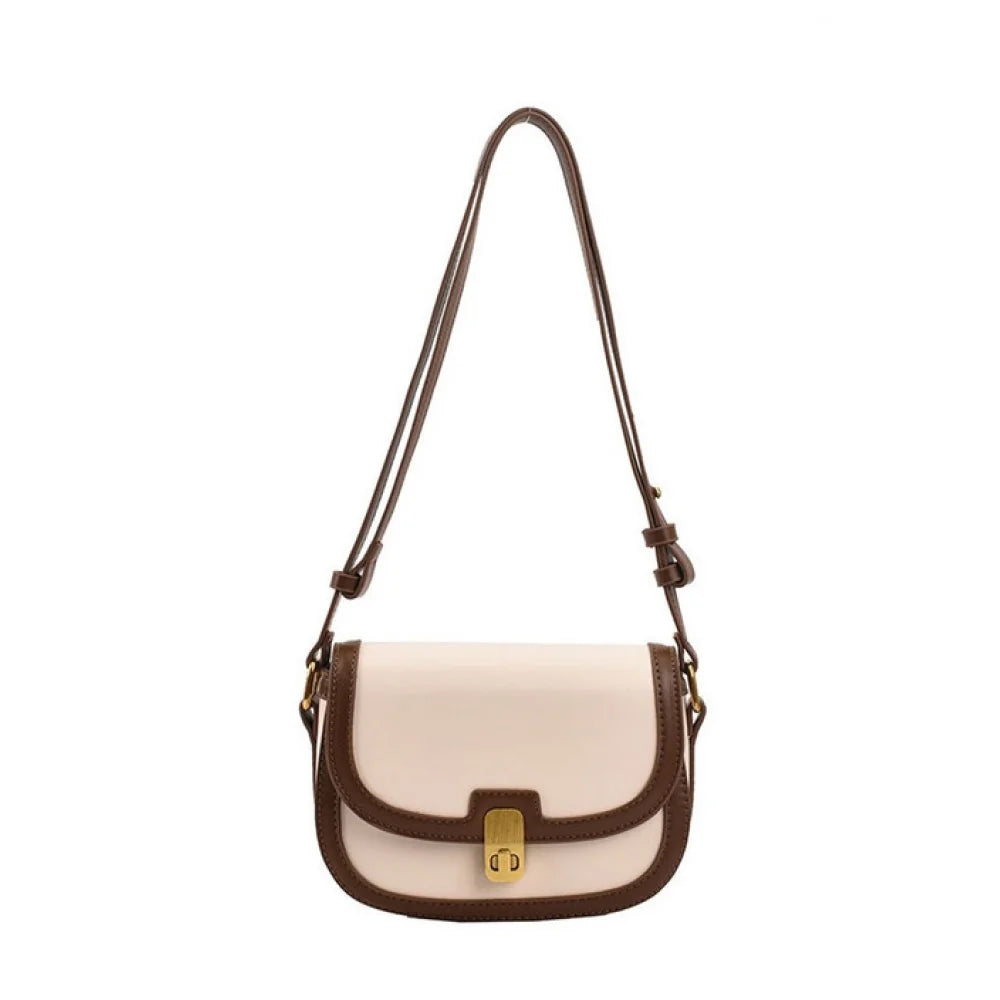 Vanity Contrast-Trim Sling Bag - Beige